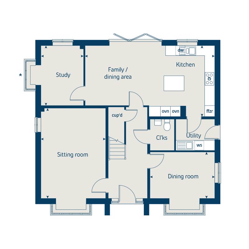 Ground floor floorplan of The Lime at Collingtree Park